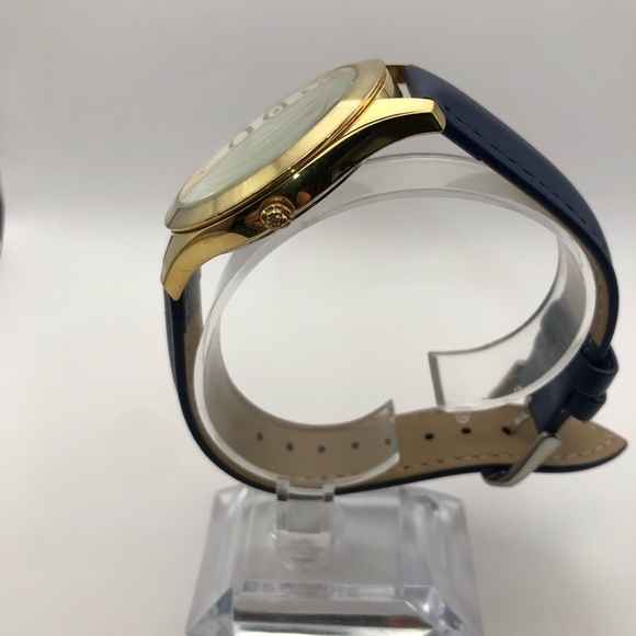 Betsey Johnson Women’s Watch New Dark Navy Blue Band (New Battery) Gold Bezel - Picture 5 of 12